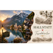 Papelia Hallstatt Temalı Teşekkür Kartı | 200 gr Mat Fotoğraf Kağıdı | Ultra Gerçekçi Baskı | Hediyelik Paket ve Sipariş Teşekkür Kartı