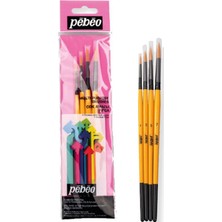 Pebeo Moda Çok Amaçlı Fırça Seti 4'lü Yuvarlak Uçlu Sentetik Kıllar ile Dayanıklı Model No:1