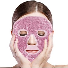 Die Grup Jel Boncuklarla Sıcak ve Soğuk Yüz Maskesi, Esnek Tam Yüz Jel Buz Pedi, Migren Rahatlatma, Şişmiş Yüz, Kabarık Gözler ve Rahatlama Için Yeniden Kullanılabilir Spa Sıkıştırma Yüz Paketi, Pembe