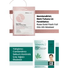 Dermal 3 Katmanlı Rose Gold Göz Maskesi ve Çay Ağacı Özlü Kolajen Maske Seti 2 Adet