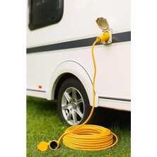 Die Grup Seyyar Uzatma Kablosu, Erkek ve Dişi Fiş Kaplinli, Kapaklı Prizli, 3x2.5 Mm, Kalın Kablo, Bahçe, Şantiye, Atölye ve Dış Mekan Kullanımına Uygun, Güvenli Güç Bağlantı Kablosu (10 Metre)