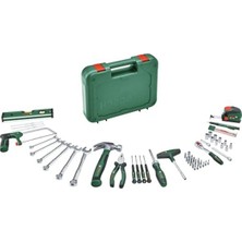 Die Grup Bosch Alet Seti 64 Parça (Çok Yönlü, Ergonomik Aletler, Yüksek Kaliteli Malzemelerden; Pense; Ingiliz Anahtarı; Tornavida; Cırcır; Ölçüm Aletleri; Testere; Çekiç; Derin Delik Markörü)