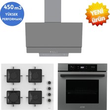 Afm Tech ve Ferre  Marka/ Beg  Antrasit-Gri Turbo Cam Ankastre Set  (SS206 Beyaz + FM7710 + FM3407)