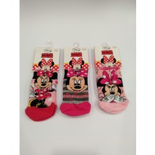 Çimpa Mınıe Mouse 2776 Lisanslı Kız Çocuk Patik Çorap 3'lü