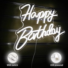 Özel Happy Birthday Neon LED Işık USB ve Pilli Doğum Günü Parti Dekorasyonu Duvar Süsü Neon Aydınlatma