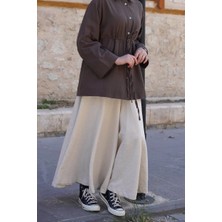 Ande Tesettür Keten Pantolon Etek - Natural