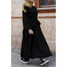 Ande Tesettür Keten Pantolon Etek - Siyah