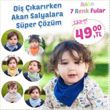 Neko 7'li Paket Salya Fuları %100 Pamuklu Renkli Bebekler İçin Rahat Kullanım