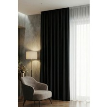 Miabella Home Blackout,karartma Fon Perde,ekstrafor Büzgülü,ışık Geçirmez,kornişli,tek Kanat Güneşlik Fon Perde