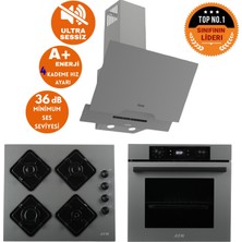 Afm Tech ve Ferre Marka/gw Sessiz Antrasit-Gri Turbo Cam Ankastre Set (D065-SA+ FM7710+ Fm-Bd 2210)
