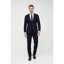 İGS Erkek Lacivert Slim Fit Dar Kalıp Klasik Takım Elbise