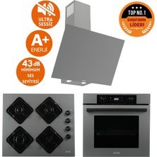 Afm Tech ve Ferre Marka/eu Sessiz Antrasit-Gri Turbo Cam Ankastre Set (D079-SA+ FM7710+ Fm-Bd 2210)