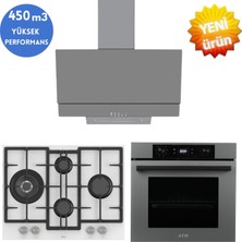 Afm Tech ve Ferre Marka/ Edw Antrasit-Gri Ankastre Set ( ED076 -Wfa 1'wok Beyaz + FM3407 + FM7710 )