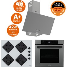 Afm Tech ve Ferre Marka/lure Sessiz Antrasit-Beyaz Ankastre Set Gri  (D088-SA+ FM7710+ Fm Bd 2201)