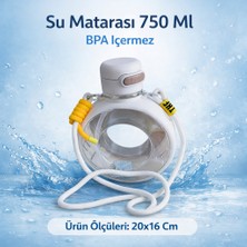 Teknohediyem Su Matarası 750 ml – Bpa Içermez, Şık Taşıma Askılı, Spor ve Günlük Kullanım Için Hafif Tasarım, 20X16 cm Ergonomik Şeffaf Matara