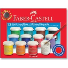 Faber-Castell Renkli 12 Renk Simli Guaj Boya 610068 Sanat İçin Güvenli ve Eğlenceli Seçenek