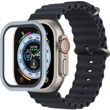 Kent Collection Watch Ultra 49MM Alüminyum Kasa Cam Ekran Koruyucu - Mavi