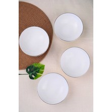 Tabak Evi Porselen Sofia Platin Yaldızlı Kase 13,5cm 380CC 4 Lü