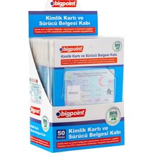 Bigpoint Şeffaf Kimlik ve Ehliyet Kabı 86 x 54 mm 2'li Set Evrak Düzenleyici Dosya