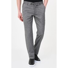 MCR Çizgili Slim Fit Beli Lastikli Ipli Erkek Pantolon