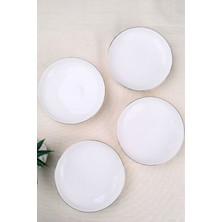 Tabak Evi Porselen Sofia Platin Yaldızlı Çukur Tabak 18,5cm 620CC 4 Lü
