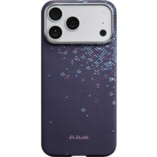 iPhone 17 Pro Uyumlu Kılıf M-Safe Şarj Özellikli Aramid Fiber Pitaka Sakura Hours Serisi Kapak Mor
