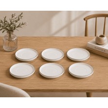 Kütahya Porselen Bone Desire Çay Tabağı 12CM Platin Yaldızlı 6 Lı