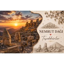 Papelia Nemrut Dağı Temalı Teşekkür Kartı | 200 gr Mat Fotoğraf Kağıdı | Ultra Gerçekçi Baskı | Hediyelik Paket ve Sipariş Teşekkür Kartı