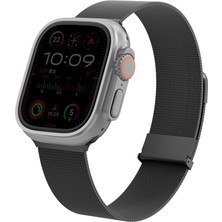 Watch 7 45MM Uyumlu Wiwu Magflex Secure Serisi Metal Kordon Siyah