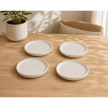 Kütahya Porselen Bone Desire Çay Tabağı 12CM Krem 4 Lü
