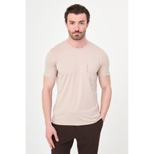 MCR Düz Slim Fit Cepli Bi-Stretch Interlok T-Shirt
