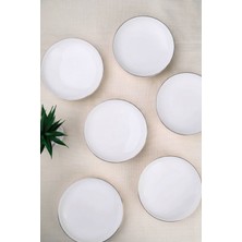 Tabak Evi Porselen Sofia Platin Yaldızlı Çukur Tabak 18,5cm 620CC 6 Lı