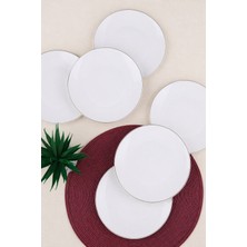 Tabak Evi Porselen Chic Platin Yaldızlı Servis Tabağı 24,50CM 6 Lı