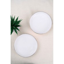 Tabak Evi Porselen Sofia Platin Yaldızlı Çukur Tabak 18,5cm 620CC 2 Li