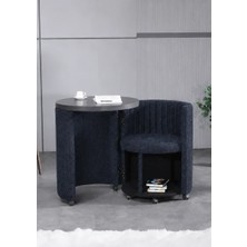 Meşe Home Marvel Tezgahlı Depolama Alanlı Tekerlekli Kumaş Puf - Bench