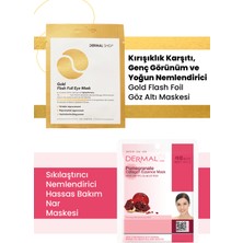 Dermal 3 Katmanlı Gold Göz Maskesi ve Nemlendirici ve Yumuşatıcı Nar Özlü Kolajen Maske