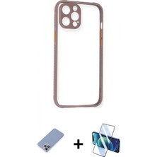 Pileli Store Pilelistore™ iPhone 12 Pro Kılıf Nova Asil Özel Seri - Siyah 3D Antistatik Cam Ekran Koruyucu + Metal Kamera Lens Koruma Cam - Kuyl