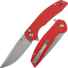 Kansept Accipiter | Elmas Dokulu Kırmızı Eloksallı Alüminyum Sap | 14C28N Çelik Çakı | T1007F3