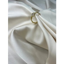 Roha Ayarlanabilir Çelik Gold Sedefli Clover Yüzük