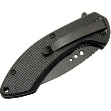 Aycer 4215 Kırmızı Kamp Çakı 20CM- Yarı Otomatik, Kemerlikli, Oluklu