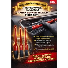Bgea Premium 3 Parça Detaylı Temizlik Fırça Seti Kırmızı