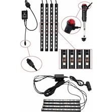 Uravas Store Rgb Araç Içi Şerit LED Seti Müzik Kontrollü Ambiyans Aydınlatma