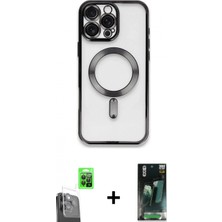Marsilyan™- iPhone 16 Pro Kılıf Nova Işık Özel Seri - Siyah 360 Mat Full Body Arka Koruyucu + Raze Metal Kamera Lens - Sh