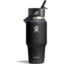 Hydro Flask Geniş Kapak Pipetli Seyahat Tipi Termos 710 ml (24 Oz) - Siyah