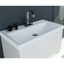 Karen Banyo Sky Beyaz Seramik Dikdörtgen Lavabo 50*38 cm Kolay Temizlik Özelliği ile