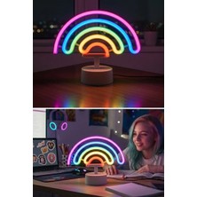 Özel Gökkuşağı Neon LED Lamba Dekoratif Gece Lambası Çocuk Odası Oda Dekorasyonu Renkli LED Işık