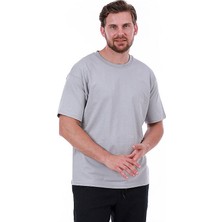 Werroni Baskısız Double Face Kalın Gri Tshirt