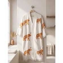 Orbit Müslin Kimono Bornoz, Saçaklı Plaj Elbisesi, Yazlık Sabahlık, Hafif Kurulanma Örtüsü, Spa Hamam Havuz ve Tatil Kullanımı