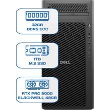 Dell Pro Max Tower T2 Core Ultra 9 285K 32GB Ecc Ram 1tb M.2 SSD Rtx Pro 5000 Blackwell 48 GB W11P Ws