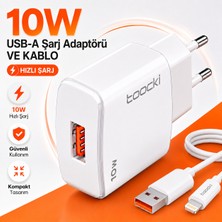 Toocki iPhone Şarj Aleti Seti 10W Hızlı Şarj Adaptörü ve Lightning Kablo - Güvenli ve Kompakt